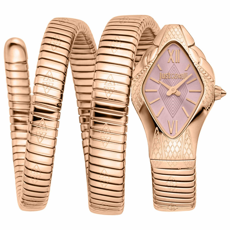 Buy Shop Just Cavalli Cristallo Pink Dial Rose Gold Steel Strap Watch for Women - JC1L307M0045 USA Online