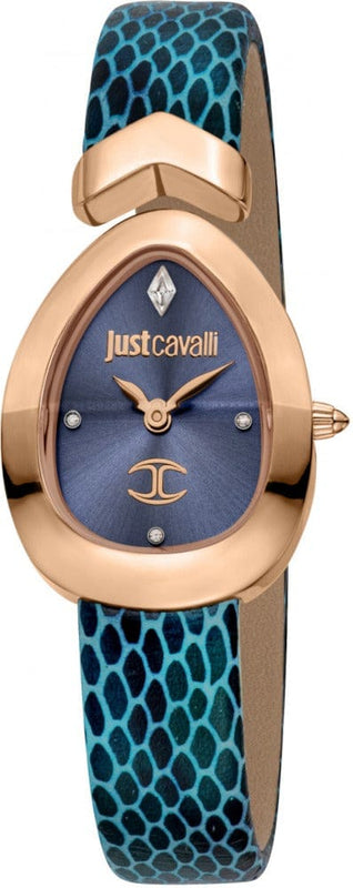 Buy Shop Just Cavalli Diversa Snake Blue Dial Blue Leather Strap Watch for Women - JC1L321L0055 USA Online