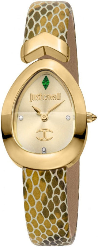Buy Shop Just Cavalli Diversa Snake Gold Dial Brown Leather Strap Watch for Women - JC1L321L0035 USA Online