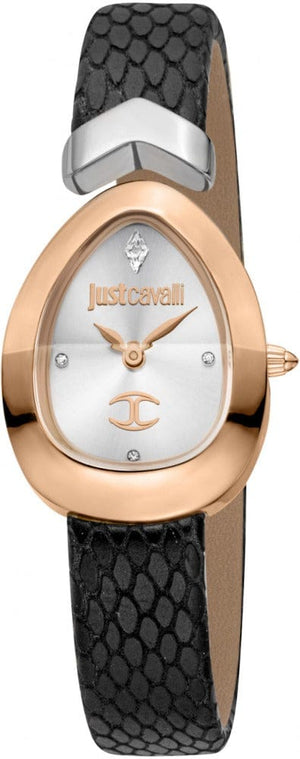 Buy Shop Just Cavalli Diversa Snake Silver Dial Black Leather Strap Watch for Women - JC1L321L0065 USA Online