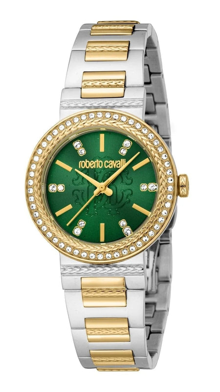 Buy Shop Just Cavalli Donna Glam Green Dial Two Tone Steel Strap Watch for Women - RC5L098M0065 USA Online