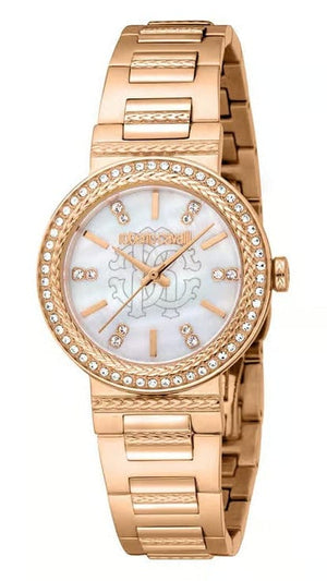 Buy Shop Just Cavalli Donna Glam Mother of Pearl White Dial Rose Gold Steel Strap Watch for Women - RC5L098M0045 USA Online