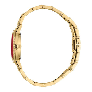 Buy Shop Just Cavalli Donna Glam Red Dial Gold Steel Strap Watch for Women - RC5L098M0035 USA Online
