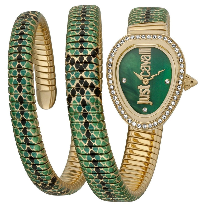 Buy Shop Just Cavalli Doppio Green Dial Multicolor Steel Strap Watch for Women - JC1L163M0055 USA Online