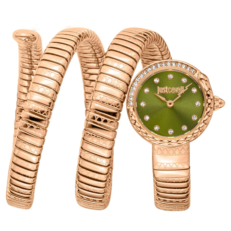 Buy Shop Just Cavalli Enchanting Green Dial Rose Gold Steel Strap Watch for Women - JC1L302M0045 USA Online