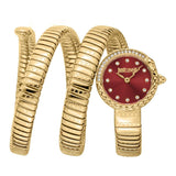 Buy Shop Just Cavalli Enchanting Red Dial Gold Steel Strap Watch for Women - JC1L302M0035 USA Online