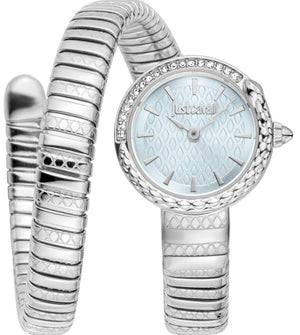 Buy Shop Just Cavalli Enchanting Tifanny Blue Dial Silver Steel Strap Watch for Women - JC1L301M0015 USA Online