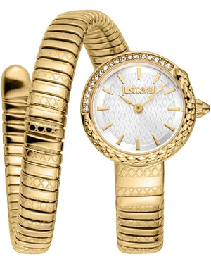 Buy Shop Just Cavalli Enchanting White Dial Gold Steel Strap Watch for Women - JC1L301M0025 USA Online
