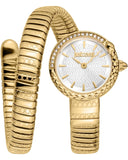 Buy Shop Just Cavalli Enchanting White Dial Gold Steel Strap Watch for Women - JC1L301M0025 USA Online