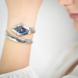 Buy Shop Just Cavalli Ferocious Blue Dial Silver Steel Strap Watch for Women - JC1L306M0015 USA Online