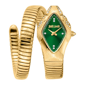 Buy Shop Just Cavalli Ferocious Green Dial Gold Steel Strap Watch for Women - JC1L306M0045 USA Online