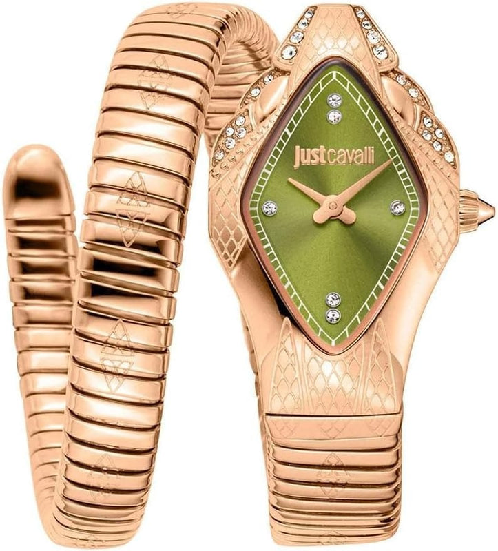 Buy Shop Just Cavalli Ferocious Green Dial Rose Gold Steel Strap Watch for Women - JC1L306M0055 USA Online