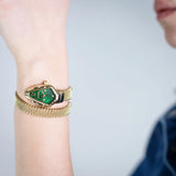Buy Shop Just Cavalli Fiamma Green Dial Gold Steel Strap Watch for Women - JC1L426M0035 USA Online