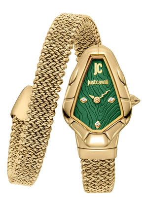Buy Shop Just Cavalli Fiamma Green Dial Gold Steel Strap Watch for Women - JC1L426M0035 USA Online