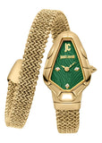 Buy Shop Just Cavalli Fiamma Green Dial Gold Steel Strap Watch for Women - JC1L426M0035 USA Online