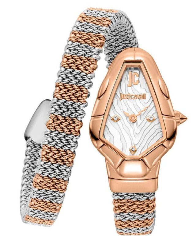 Buy Shop Just Cavalli Fiamma Silver Dial Two Tone Steel Strap Watch for Women - JC1L426M0065 USA Online