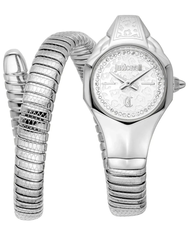 Buy Shop Just Cavalli Fiore Silver Dial Silver Steel Strap Watch for Women - JC1L354M0015 USA Online