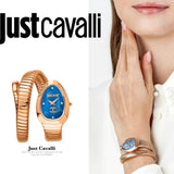 Buy Shop Just Cavalli Glam Evo 4 Blue Dial Rose Gold Steel Strap Watch for Women - JC1L229M0055 USA Online