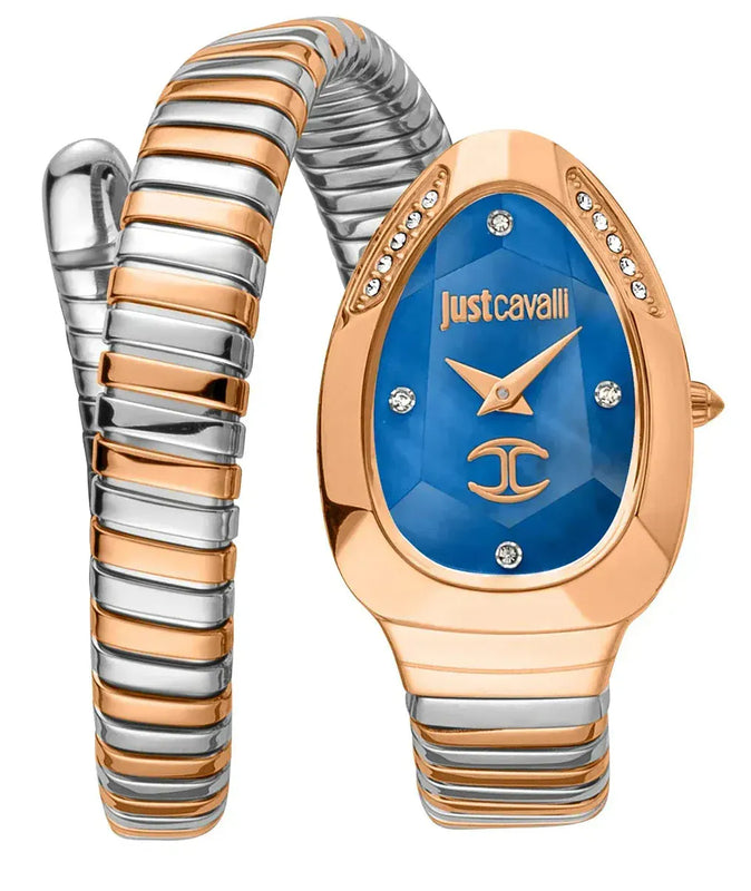 Buy Shop Just Cavalli Glam Evo 4 Blue Dial Two Tone Steel Strap Watch for Women - JC1L229M0085 USA Online