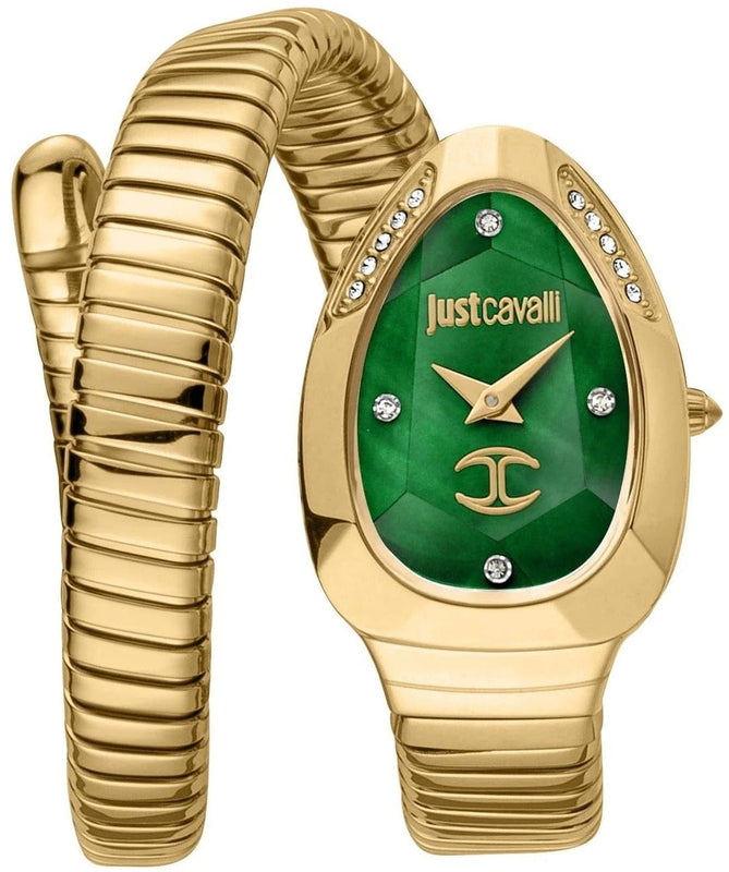 Buy Shop Just Cavalli Glam Evo 4 Green Dial Gold Steel Strap Watch for Women - JC1L229M0035 USA Online