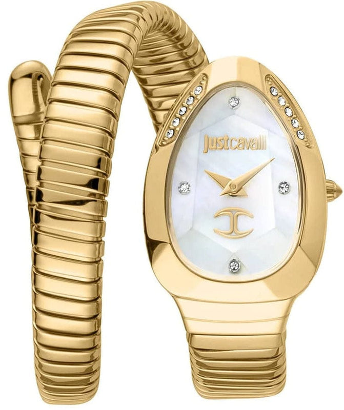 Buy Shop Just Cavalli Glam Evo 4 Mother of Pearl Dial Gold Steel Strap Watch for Women - JC1L229M0025 USA Online