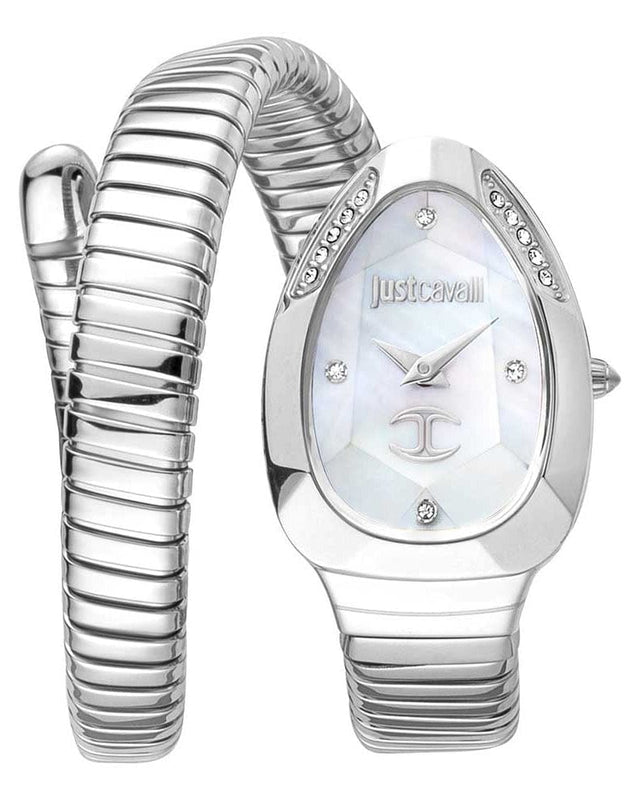 Buy Shop Just Cavalli Glam Evo 4 Mother of Pearl Dial Silver Steel Strap Watch for Women - JC1L229M0015 USA Online