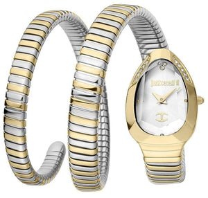 Buy Shop Just Cavalli Glam Evo 4 White Dial Two Tone Steel Strap Watch for Women - JC1L209M0065 USA Online