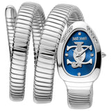 Buy Shop Just Cavalli Glam Evo 5 Blue Dial Silver Steel Strap Watch for Women - JC1L228M0025 USA Online