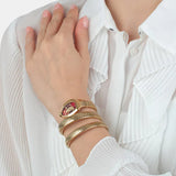 Buy Shop Just Cavalli Glam Evo 5 Red Dial Gold Steel Strap Watch for Women - JC1L228M0045 USA Online