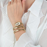 Buy Shop Just Cavalli Glam Evo 5 Silver Dial Gold Steel Strap Watch for Women - JC1L228M0035 USA Online