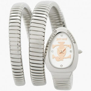 Buy Shop Just Cavalli Glam Evo 5 Silver Dial Silver Steel Strap Watch for Women - JC1L228M0015 USA Online