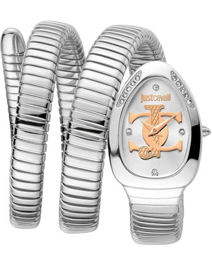Buy Shop Just Cavalli Glam Evo 5 Silver Dial Silver Steel Strap Watch for Women - JC1L228M0015 USA Online
