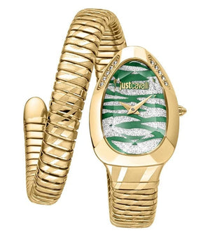 Buy Shop Just Cavalli Glam Evo 8 Green Dial Gold Steel Strap Watch for Women - JC1L225M0045 USA Online