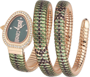 Buy Shop Just Cavalli Glam Snake Green Dial Multicolor Steel Strap Watch for Women - JC1L163M0265 USA Online