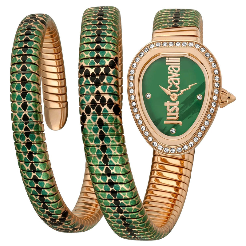 Buy Shop Just Cavalli Glam Snake Green Dial Multicolor Steel Strap Watch for Women - JC1L163M0265 USA Online