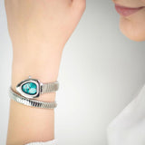 Buy Shop Just Cavalli Lady Snake Blue Dial Silver Steel Strap Watch for Women - JC1L249M0015 USA Online