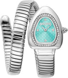 Buy Shop Just Cavalli Lady Snake Blue Dial Silver Steel Strap Watch for Women - JC1L249M0015 USA Online
