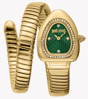 Buy Shop Just Cavalli Lady Snake Green Dial Gold Steel Strap Watch for Women - JC1L249M0035 USA Online