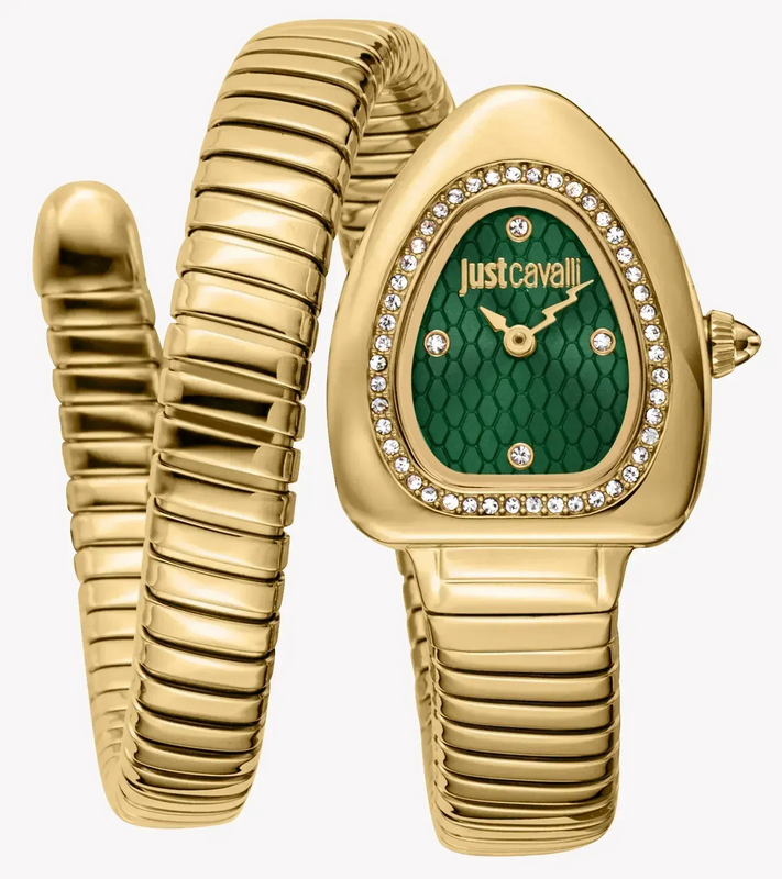 Buy Shop Just Cavalli Lady Snake Green Dial Gold Steel Strap Watch for Women - JC1L249M0035 USA Online