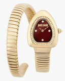 Buy Shop Just Cavalli Lady Snake Red Dial Gold Steel Strap Watch for Women - JC1L249M0025 USA Online