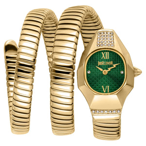 Buy Shop Just Cavalli Lunara Green Dial Gold Steel Strap Watch for Women - JC1L397M0045 USA Online