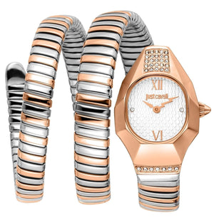 Buy Shop Just Cavalli Lunara Silver Dial Two Tone Steel Strap Watch for Women - JC1L397M0075 USA Online