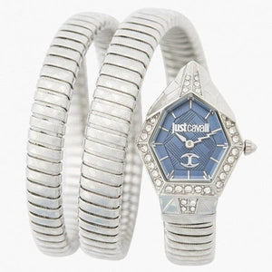 Buy Shop Just Cavalli Mesmerizing Blue Dial Silver Steel Strap Watch for Women - JC1L304M0015 USA Online