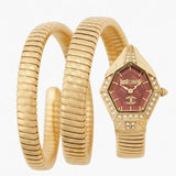 Buy Shop Just Cavalli Mesmerizing Red Dal Gold Steel Strap Watch for Women - JC1L304M0035 USA Online