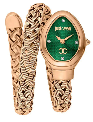 Buy Shop Just Cavalli Novara Green Dial Rose Gold Steel Strap Watch for Women - JC1L264M0045 USA Online