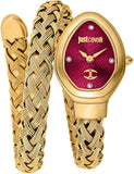 Buy Shop Just Cavalli Novara Red Dial Gold Steel Strap Watch for Women - JC1L264M0035 USA Online