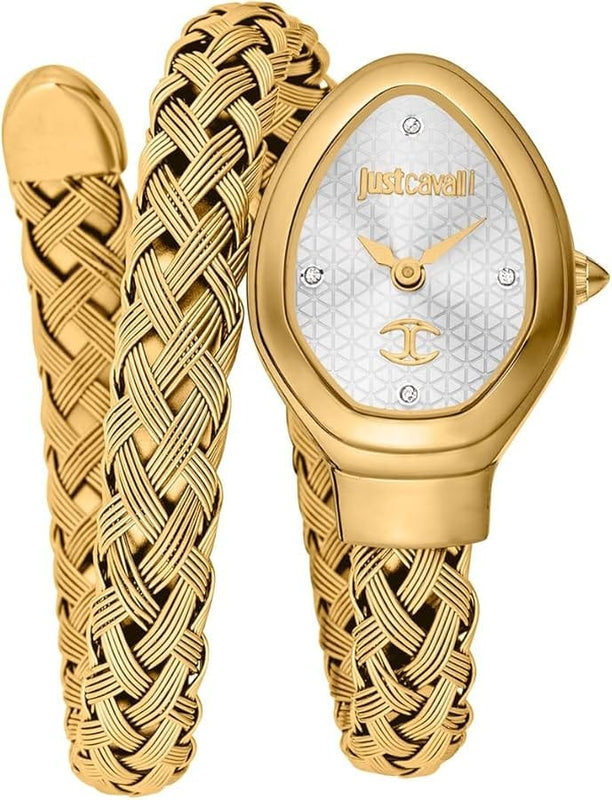 Buy Shop Just Cavalli Novara Silver Dial Gold Steel Strap Watch for Women - JC1L264M0025 USA Online