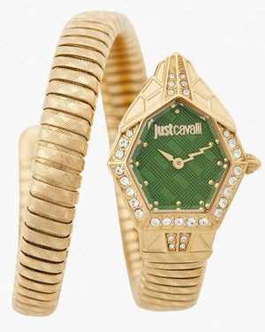 Buy Shop Just Cavalli Ornato Green Dial Gold Steel Strap Watch for Women - JC1L303M0035 USA Online