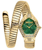 Buy Shop Just Cavalli Ornato Green Dial Gold Steel Strap Watch for Women - JC1L303M0035 USA Online