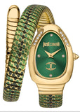 Buy Shop Just Cavalli Pelle Solo Snake Green Dial Three Tone Steel Strap Watch for Women - JC1L251M0035 USA Online
